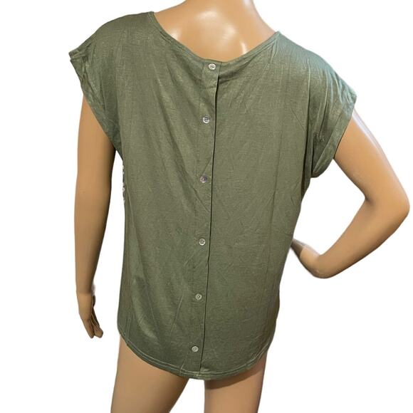 NWT Paper Moon Ellie Floral Blouse Size Small Mixed Material Button Back Style - Picture 5 of 14